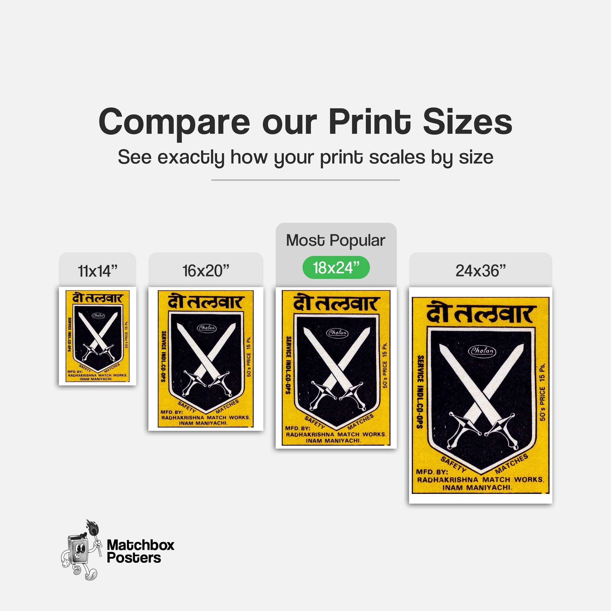 Crossed Swords - vintage matchbox label print - gallery wall preview
