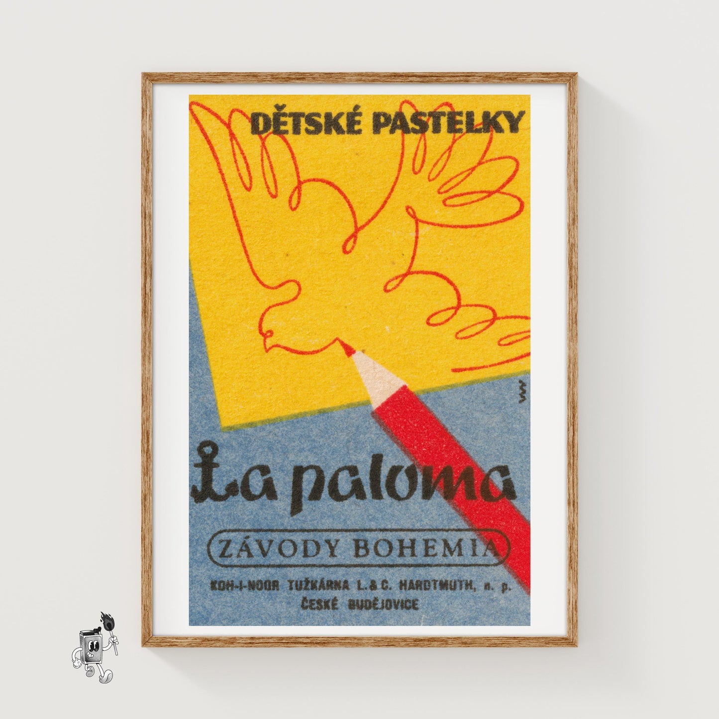 Yellow Dove - vintage matchbox label print