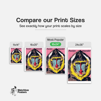 Mandrill - vintage matchbox label print - gallery wall preview