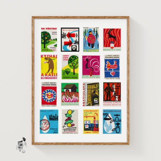 Czechoslovakian - vintage matchbox label print