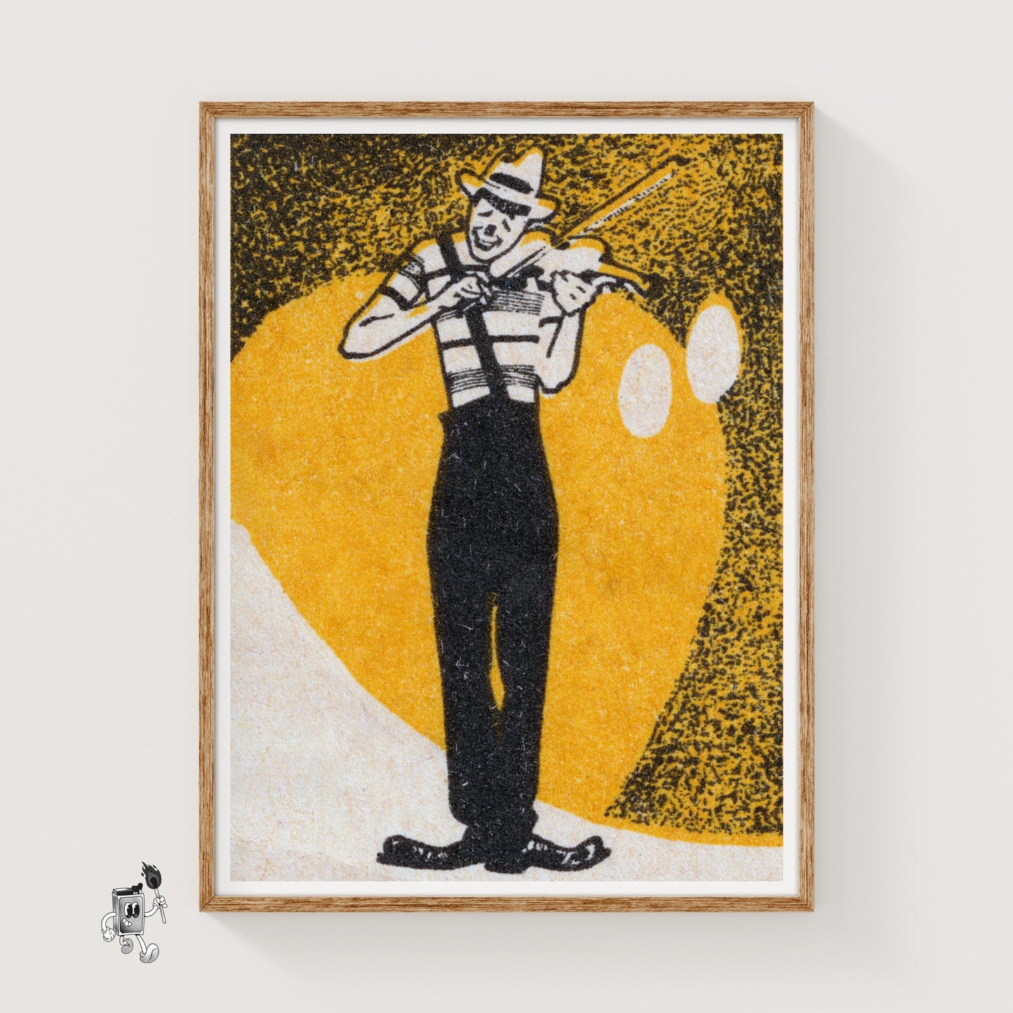 Violinist - vintage matchbox label print
