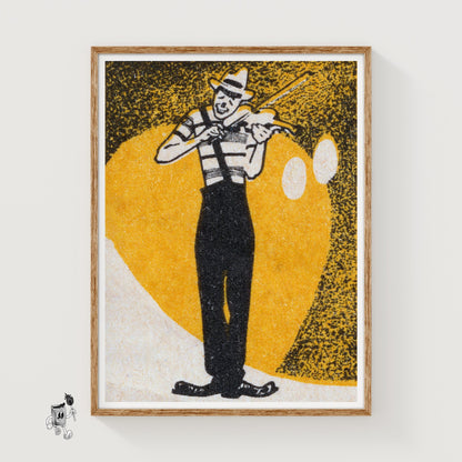 Violinist - vintage matchbox label print