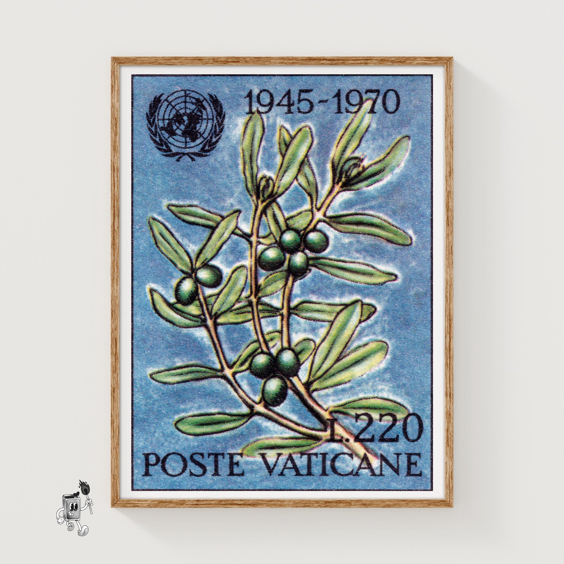 Olive Branch - vintage matchbox label print
