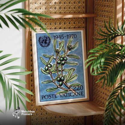Olive Branch - vintage matchbox label print - office wall