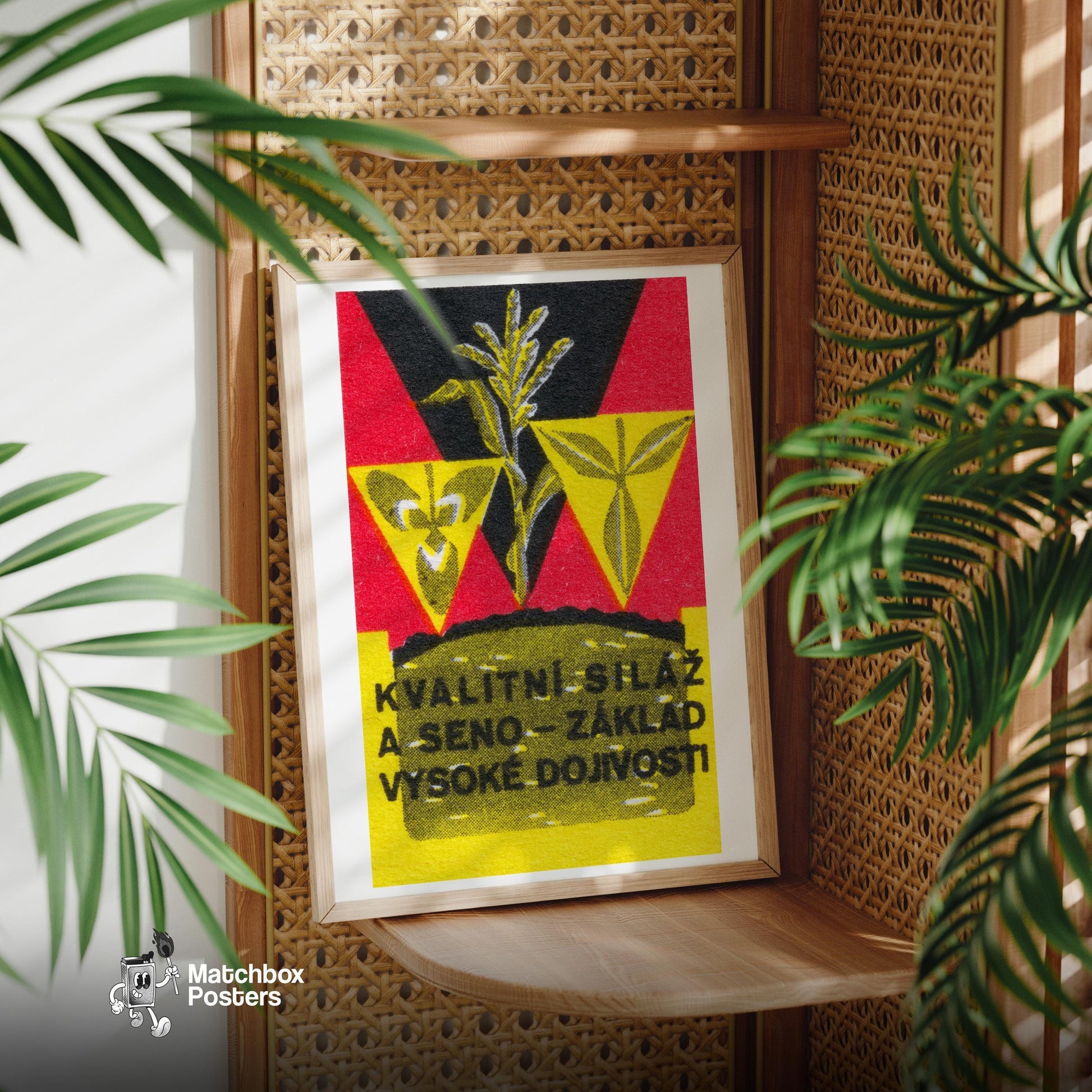 Crops Growing - vintage matchbox label print - office wall