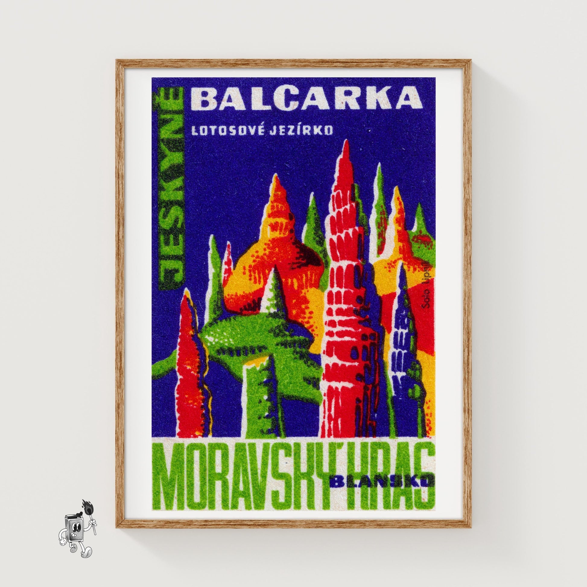 Cave Stalagmites - vintage matchbox label print