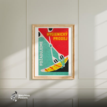 Butterfly - vintage matchbox label print - bedroom mockup