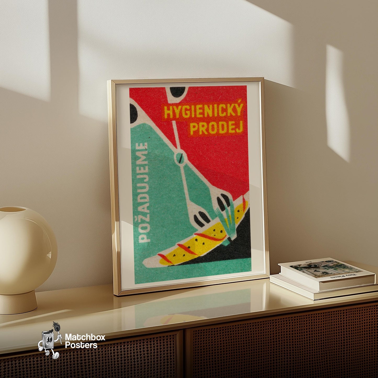 Butterfly - vintage matchbox label print - size comparison
