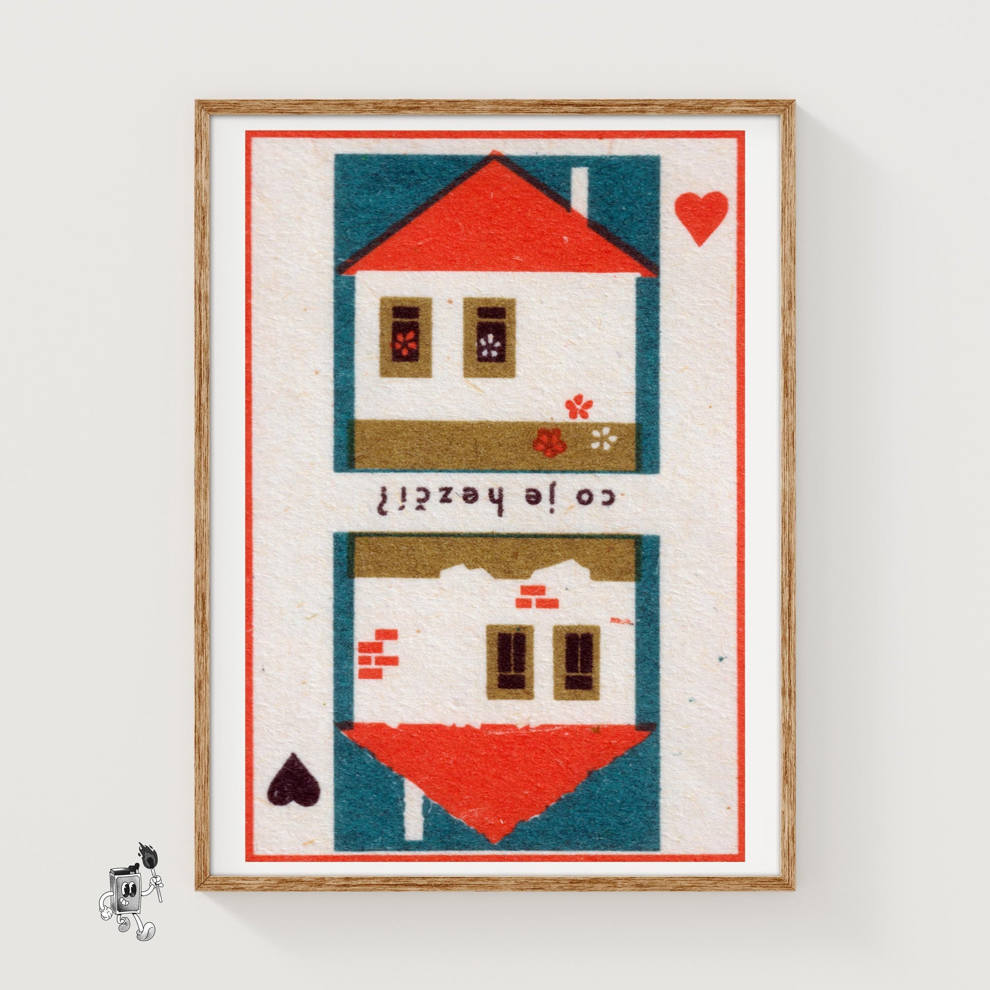 House - vintage matchbox label print