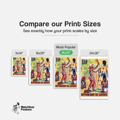 Tribal Ceremony - vintage matchbox label print - gallery wall preview