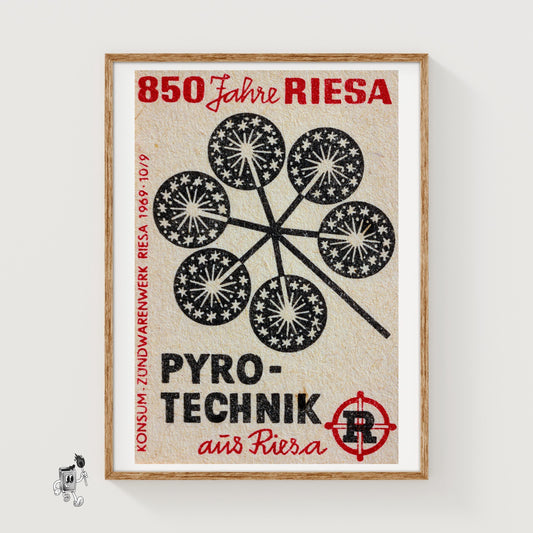 Geometric Starburst - vintage matchbox label print