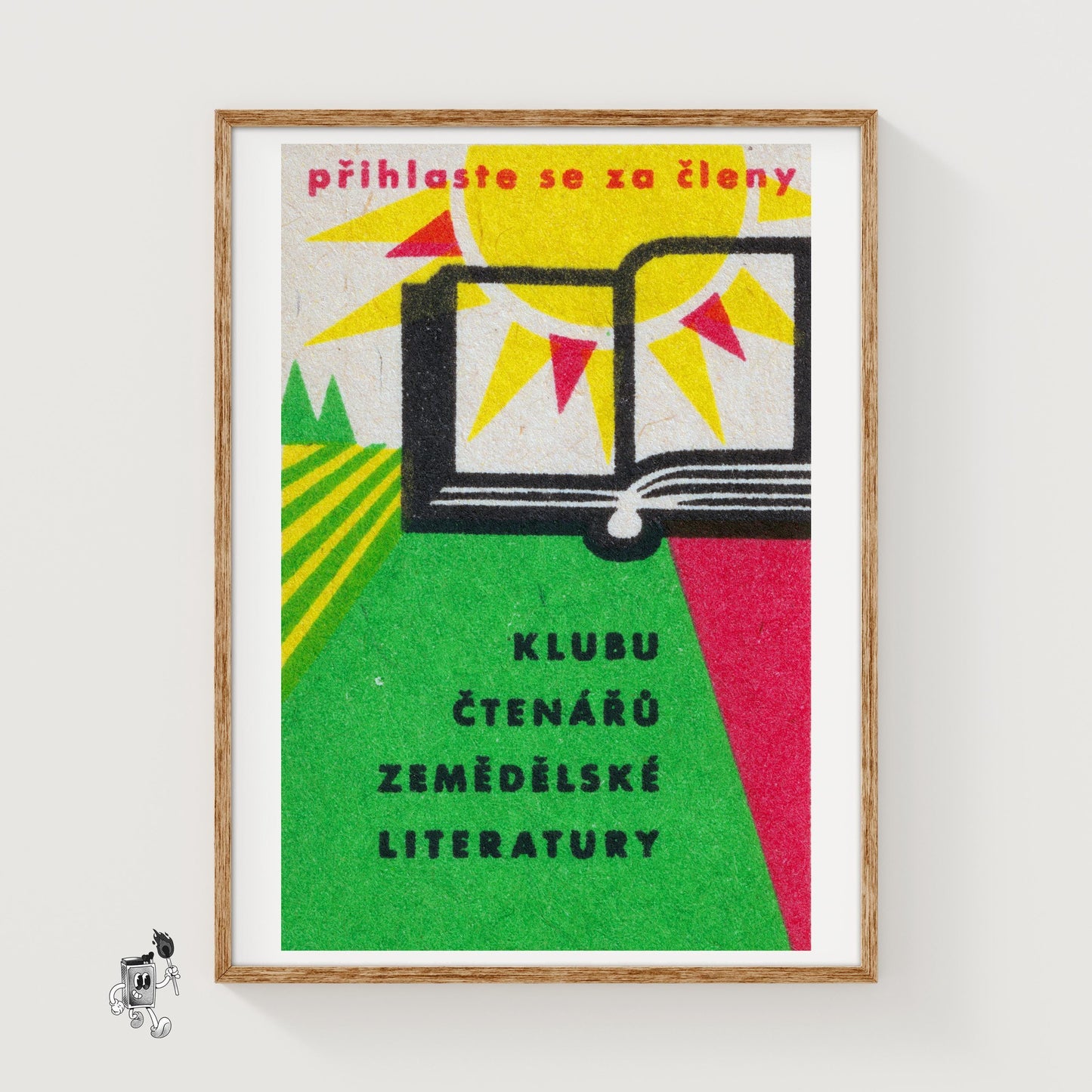 Open Book - vintage matchbox label print