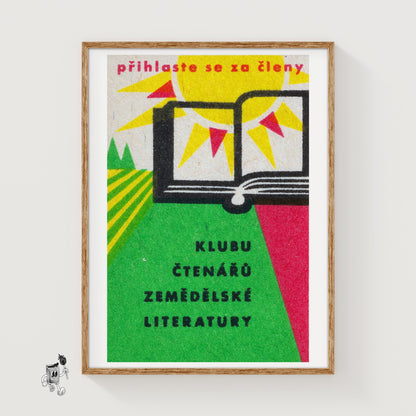 Open Book - vintage matchbox label print