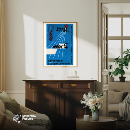 Stylized Design - vintage matchbox label print - living room mockup