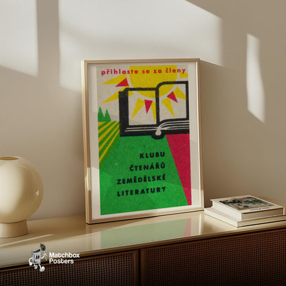 Open Book - vintage matchbox label print - size comparison