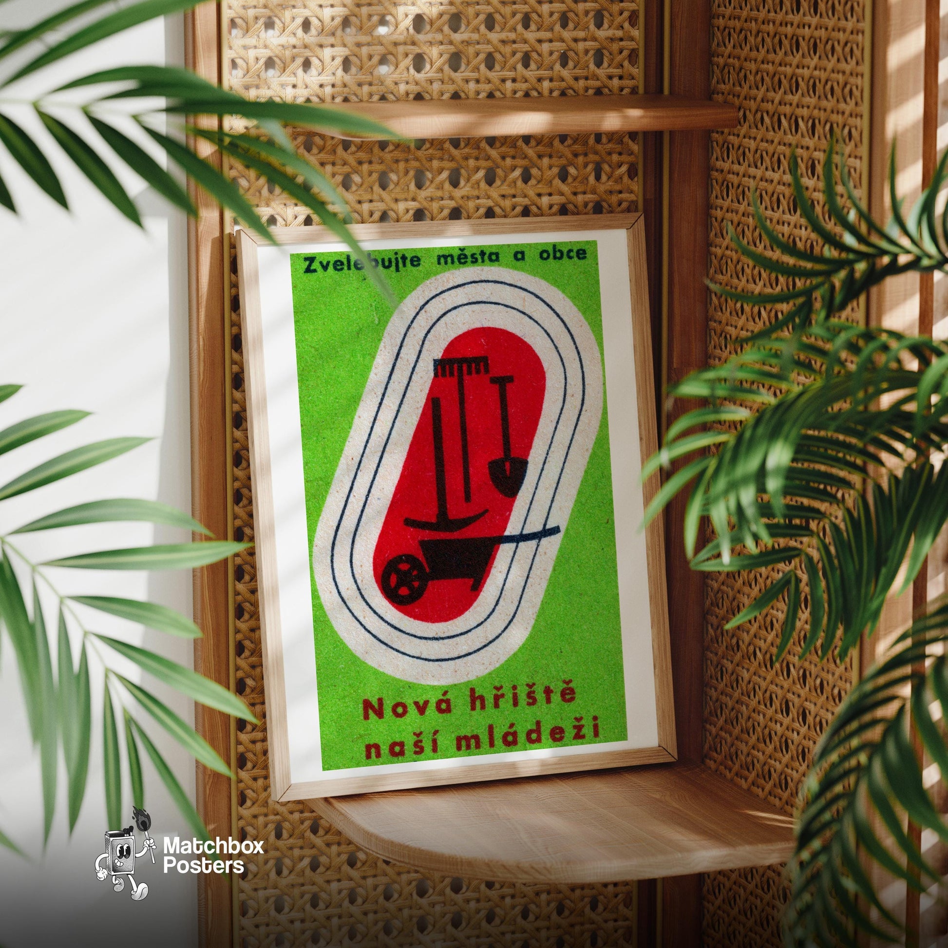 Build New Playgrounds - vintage matchbox label print - office wall