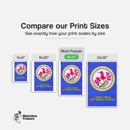 Pink Bird - vintage matchbox label print - gallery wall preview