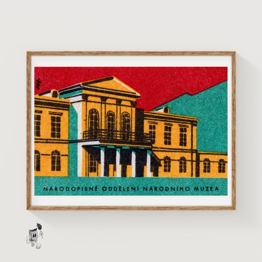 National Museum - vintage matchbox label print