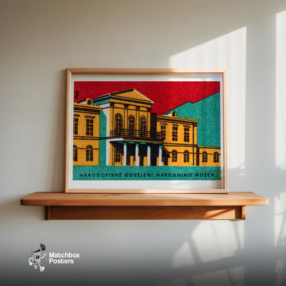 National Museum - vintage matchbox label print - size comparison