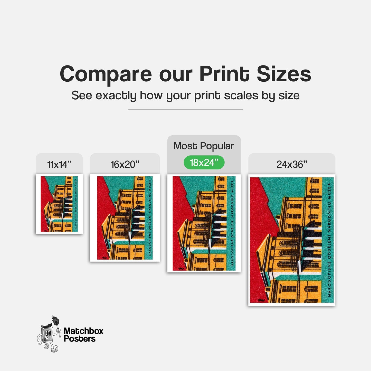 National Museum - vintage matchbox label print - gallery wall preview