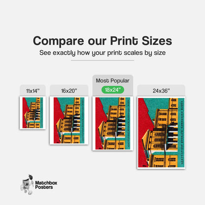 National Museum - vintage matchbox label print - gallery wall preview