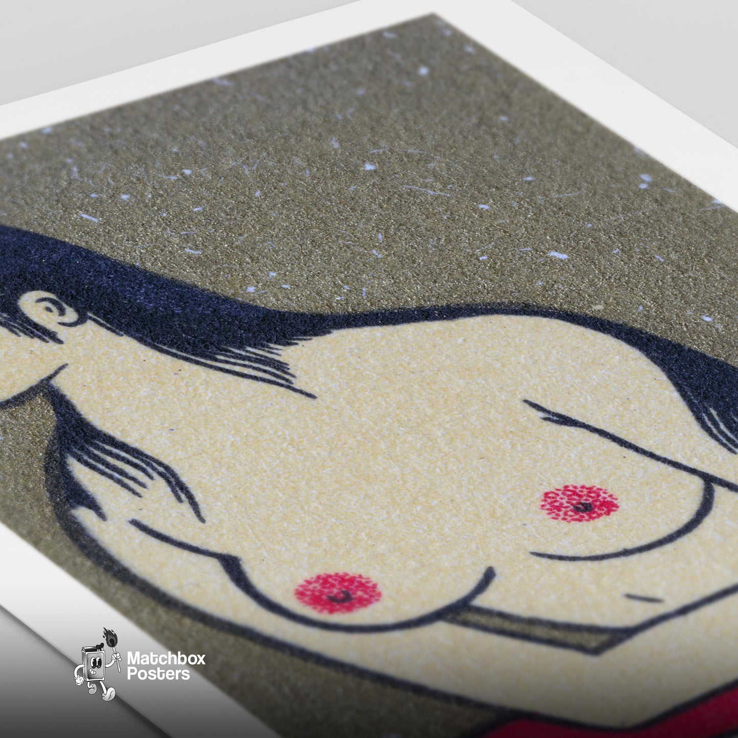 Nude Woman - vintage matchbox label print - close-up detail