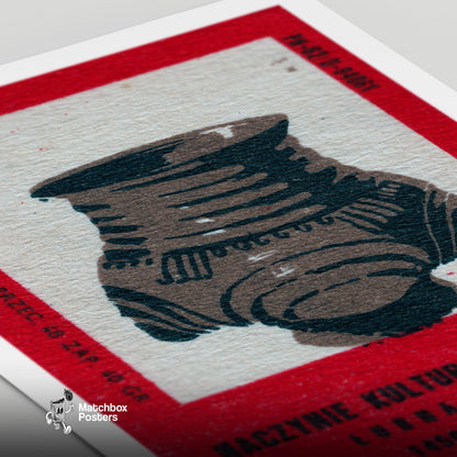 Ancient Pot - vintage matchbox label print - close-up detail