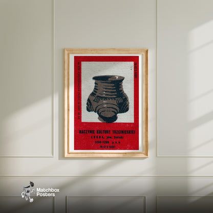 Ancient Pot - vintage matchbox label print - bedroom mockup