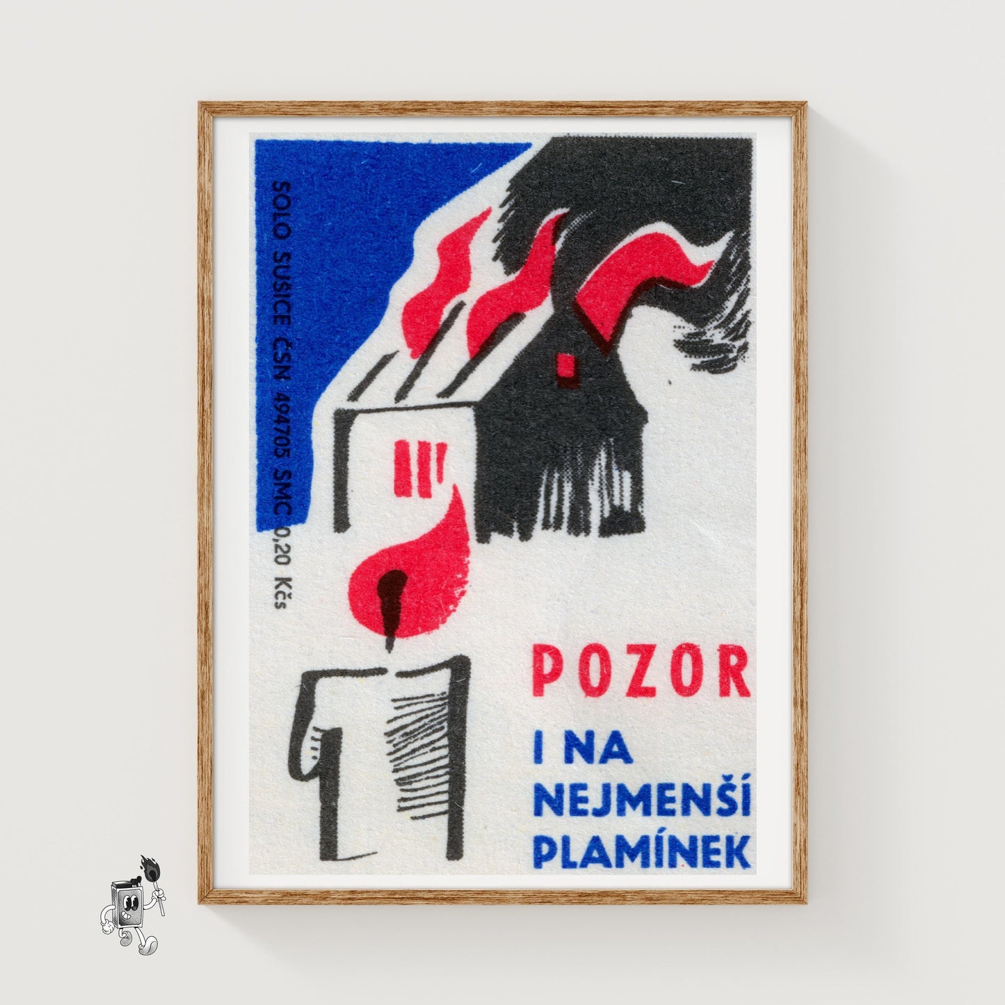 Candles Burn Down Houses - vintage matchbox label print