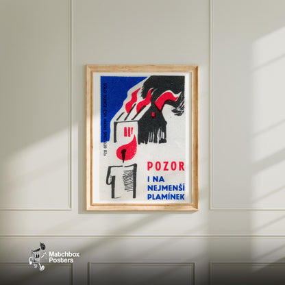 Candles Burn Down Houses - vintage matchbox label print - bedroom mockup