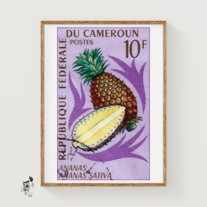 Pineapple - vintage matchbox label print