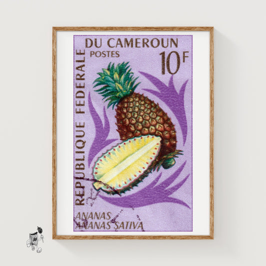 Pineapple - vintage matchbox label print