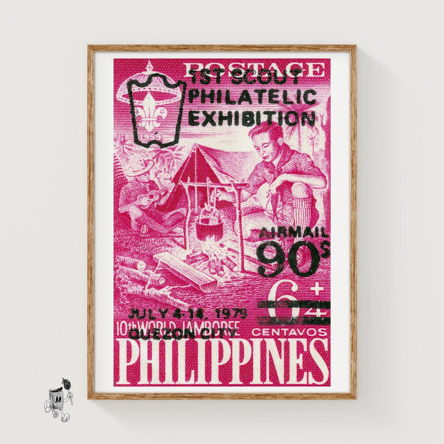 Scouts Camping - vintage matchbox label print