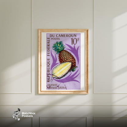 Pineapple - vintage matchbox label print - bedroom mockup