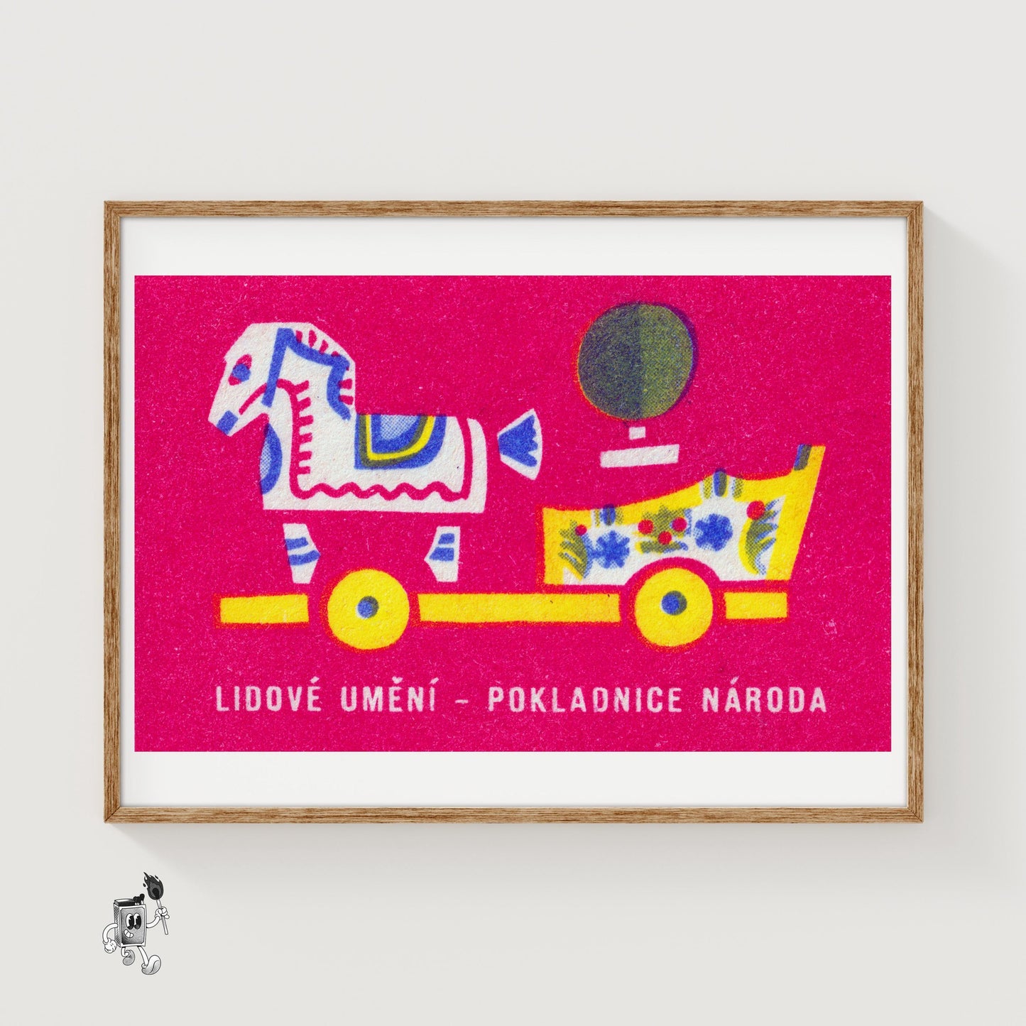 Horse and Cart - vintage matchbox label print