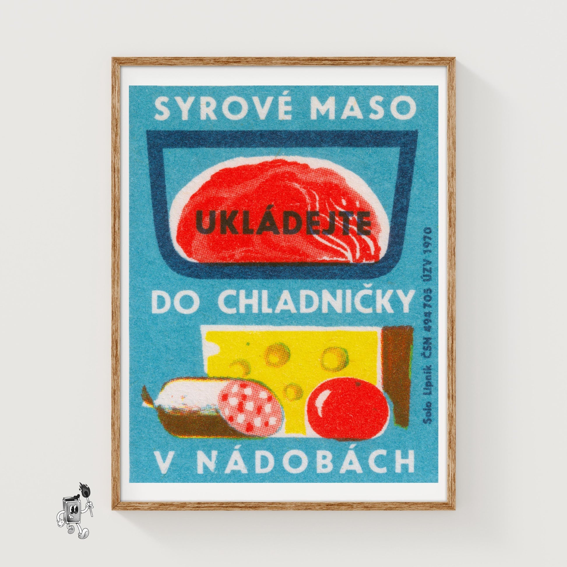 Raw Meat - vintage matchbox label print
