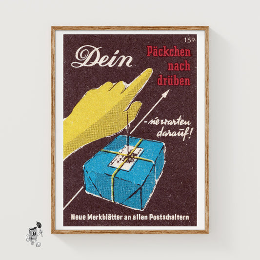 Swift Postal Service - vintage matchbox label print