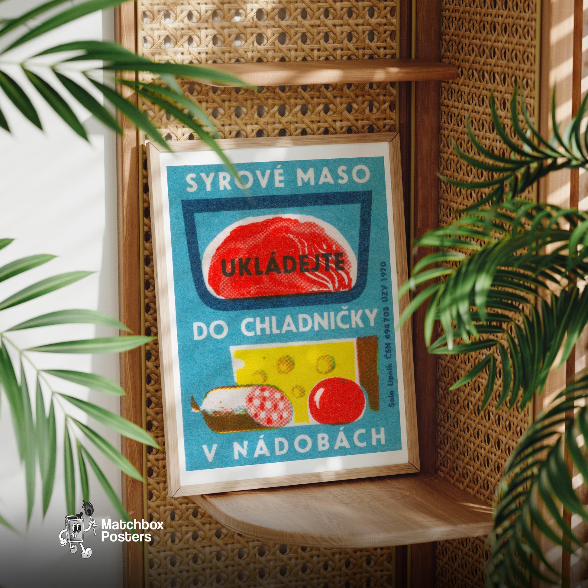 Raw Meat - vintage matchbox label print - office wall