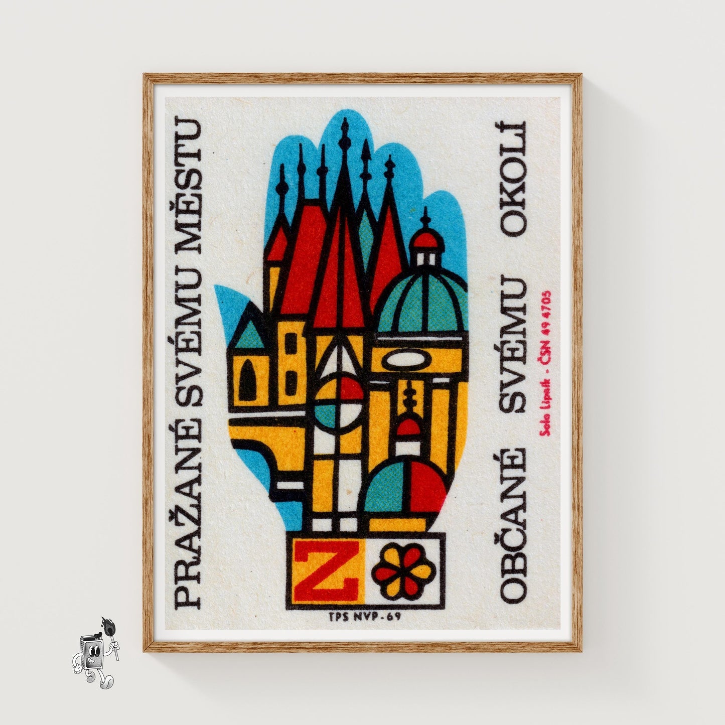 Czech Church - vintage matchbox label print