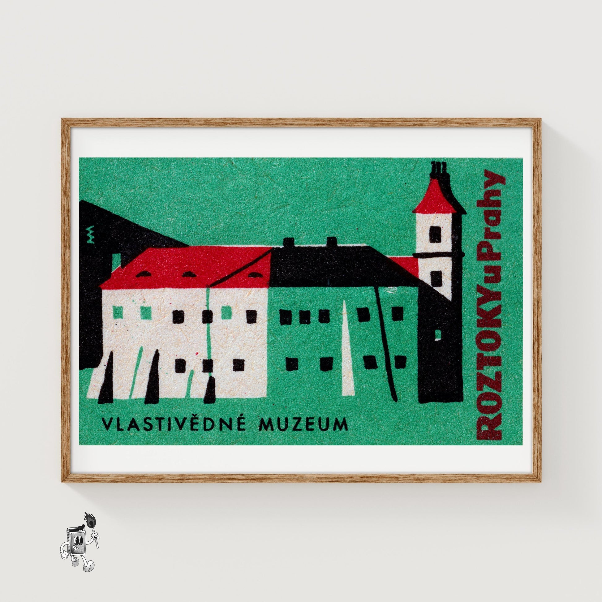 Museum - vintage matchbox label print