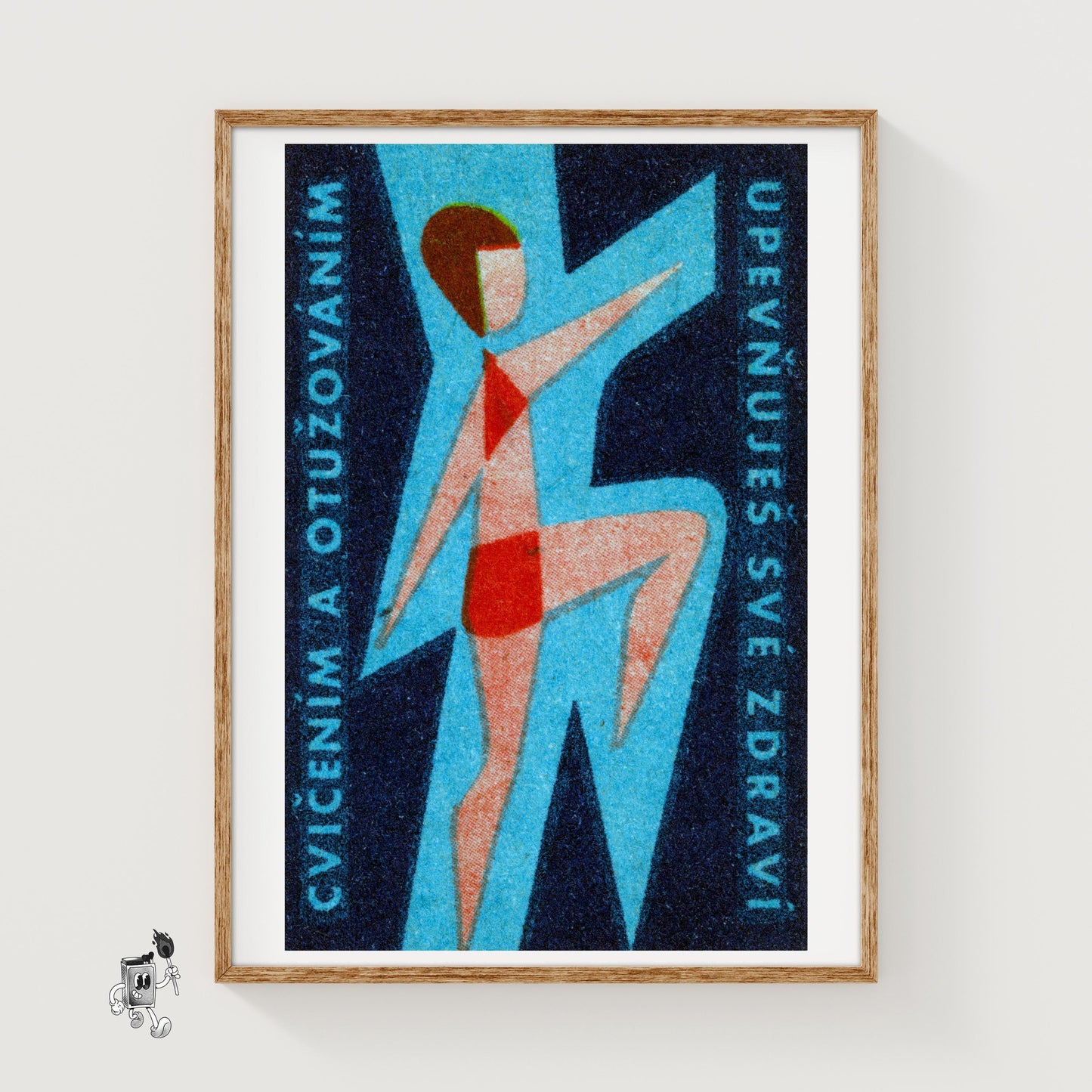 Bikini Woman - vintage matchbox label print