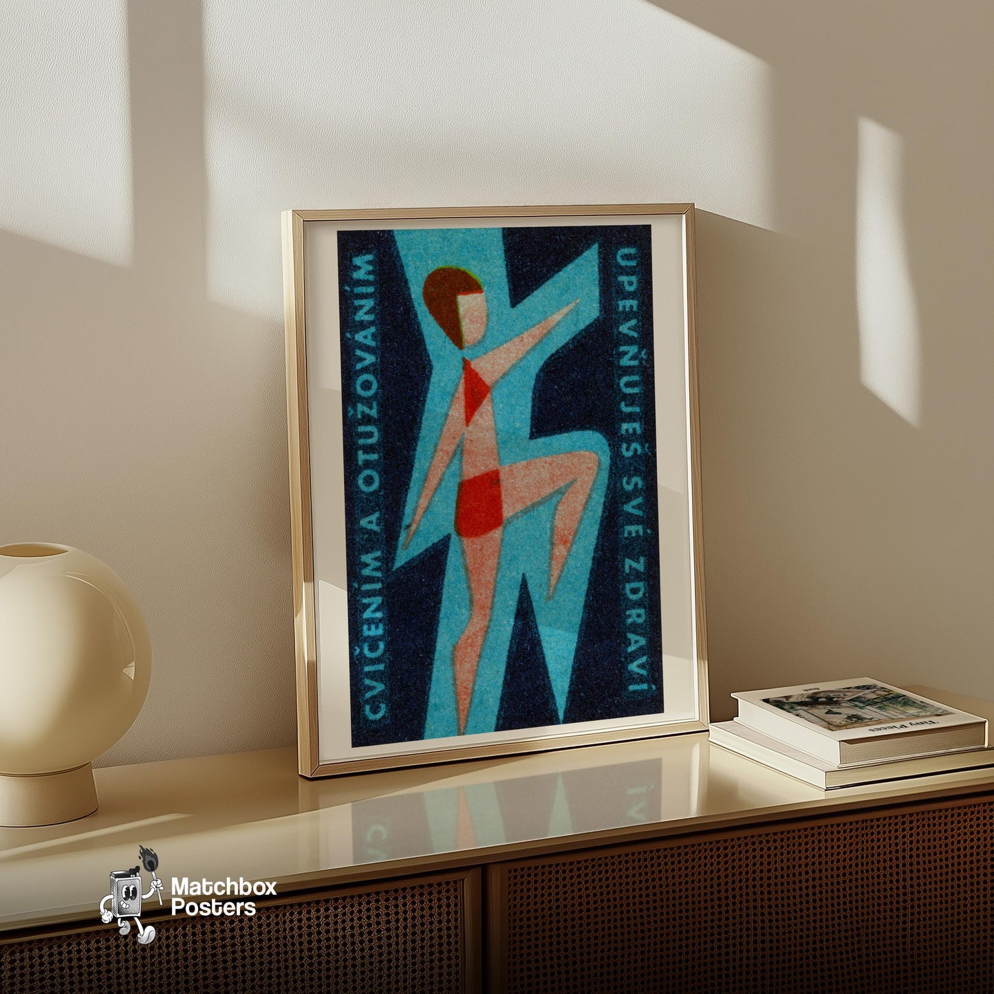 Bikini Woman - vintage matchbox label print - size comparison