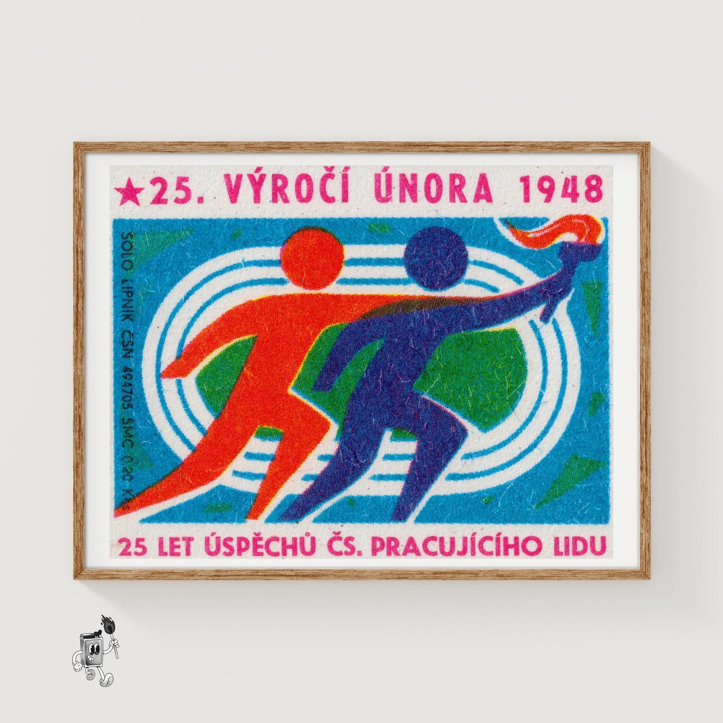 Athletics Competition - vintage matchbox label print