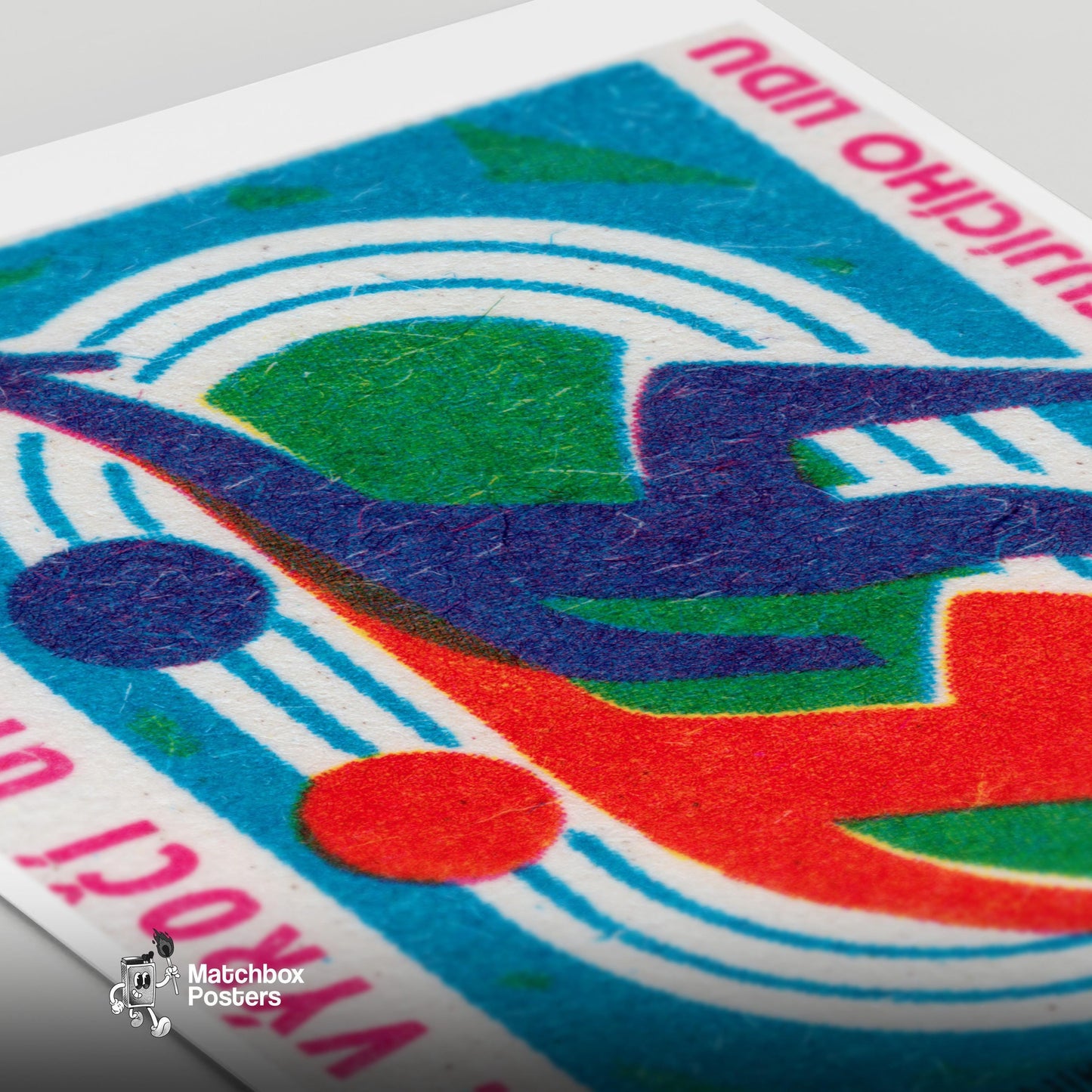 Athletics Competition - vintage matchbox label print - close-up detail