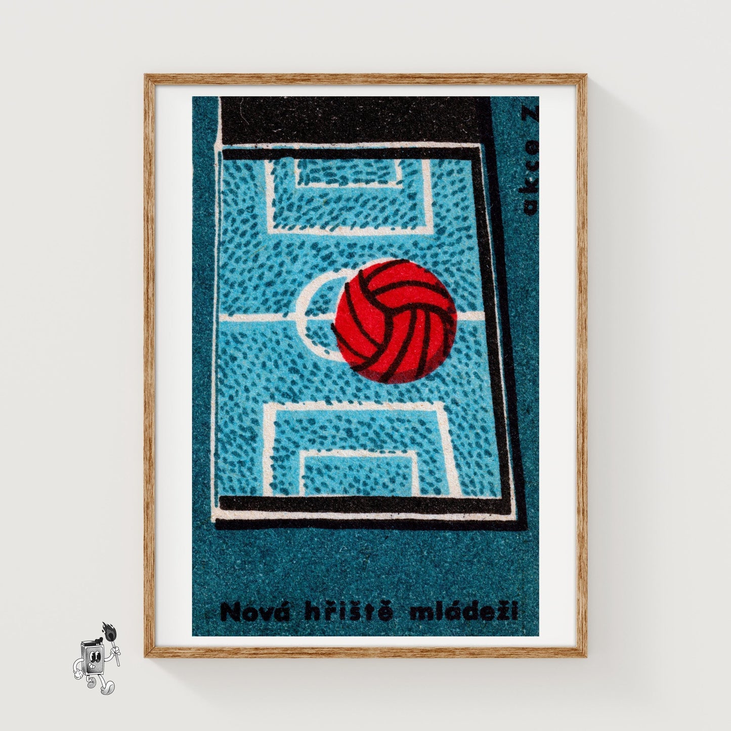 Football Field - vintage matchbox label print
