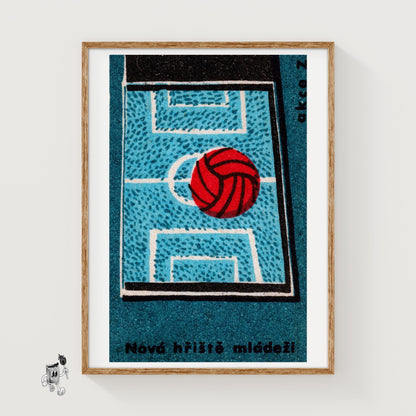 Football Field - vintage matchbox label print