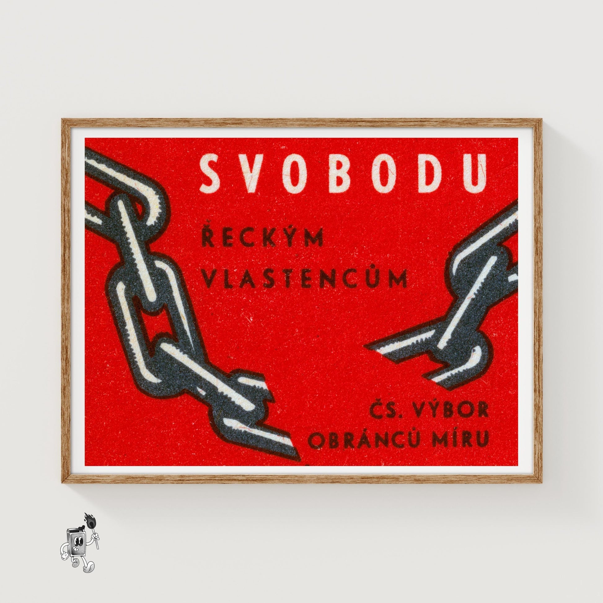Freedom from Chain - vintage matchbox label print