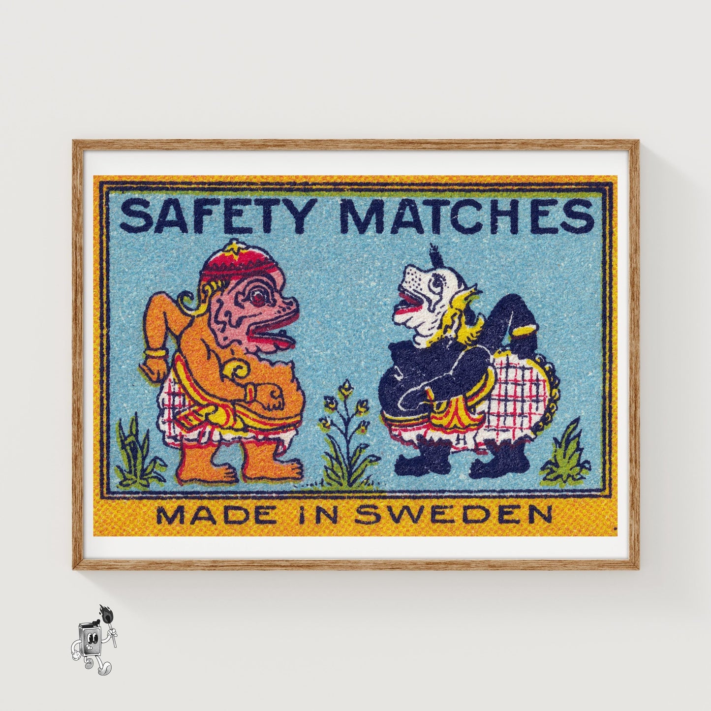 Indonesian Gods - vintage matchbox label print