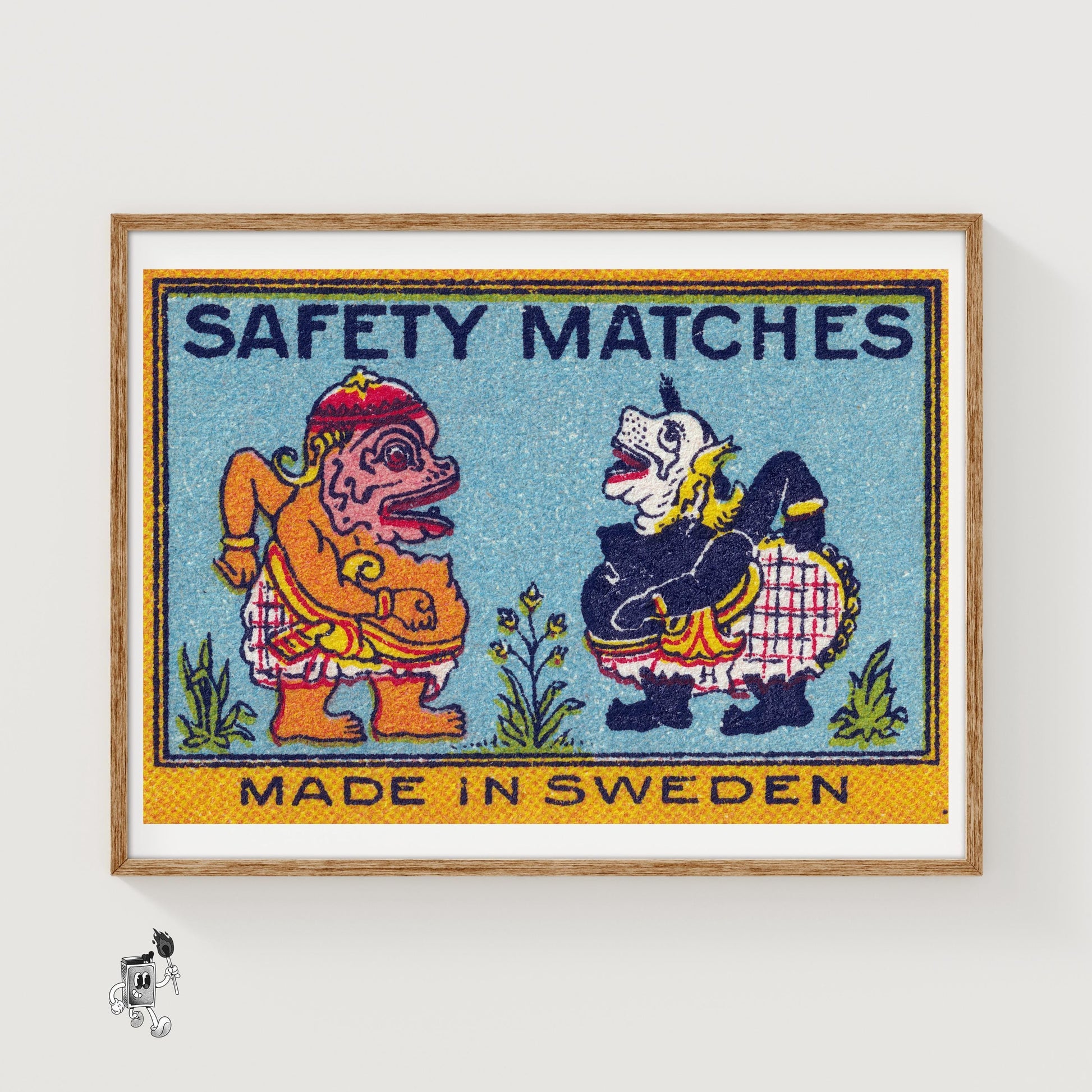 Indonesian Gods - vintage matchbox label print