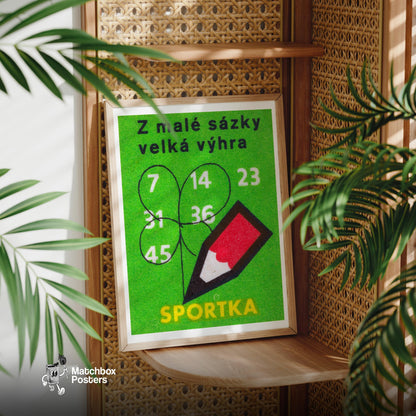 Big Win from Small Bet - vintage matchbox label print - office wall